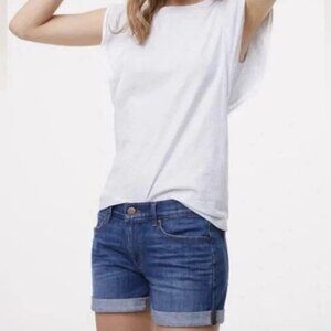 Loft Women's Original Mid-Rise 4" Inseam  Cuffed Jean Shorts Medium Wash Size 4